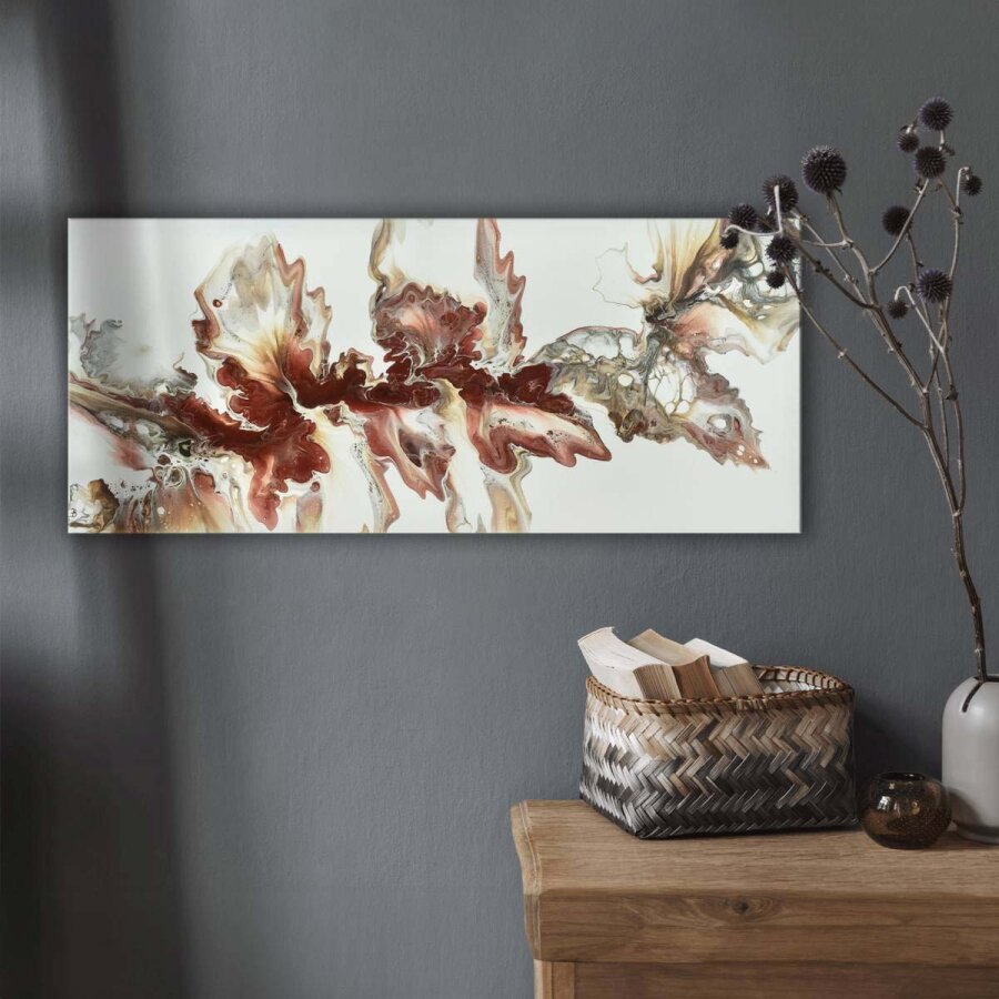 Bild von Acryl Pouring Bild 70x30cm "Sepia Flow" Unikat - Raumzutaten.de | Online Shop