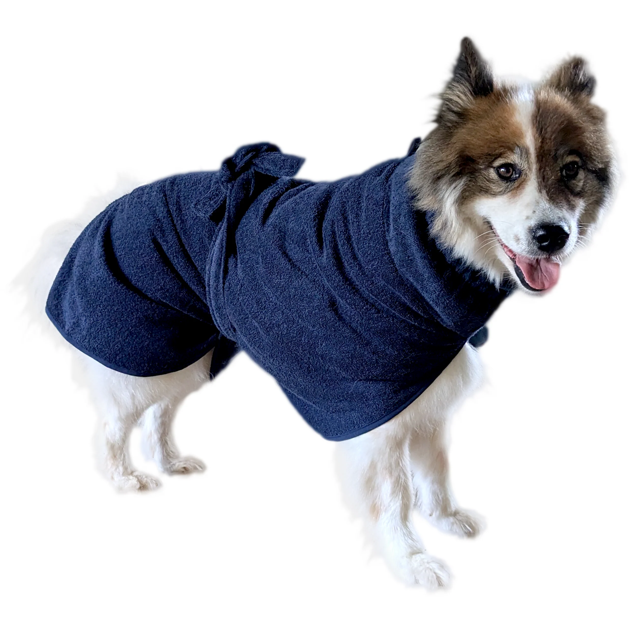 Bild von Hundebademantel mit Namen bestickt