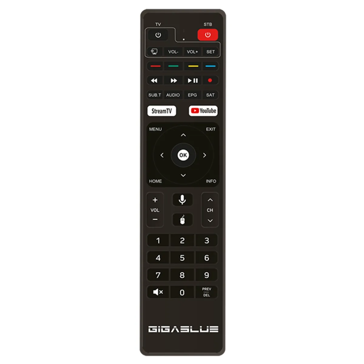 Bild von GigaBlue Originale Android Bluetooth Fernbedienung für X1 Plus 4K, Quicktasten, schwarz