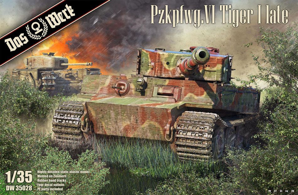 Bild von Das Werk PzKpfwg.VI Tiger I Late Sd.Kfz.181 mit Zimmerit 1/35 Plastik Model 1:35