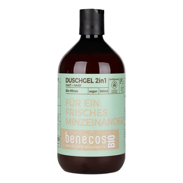 Bild von benecosBIO - Duschgel 2in1 BIO-Minze Haut & Haar FÜR EIN FRISCHES MINZEINANDER - vegan - recyceltes Plastik