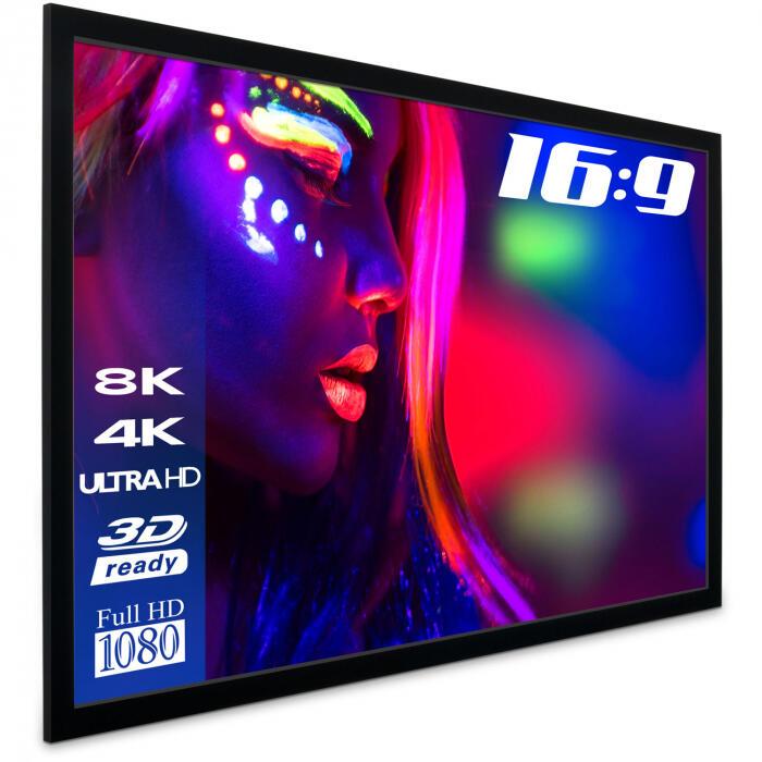 Bild von ESMART Professional MIRALE Rahmen-Leinwand [Größenauswahl] 186 x 105 cm (84") 16:9 | Heimkino Beamer Projektionsleinwand Rahmen Leinwand LCD LED
