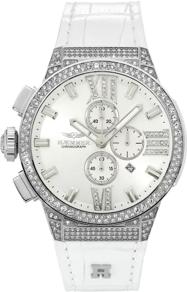 Bild von HAEMMER GERMANY Chronograph »CINDY, E-030«, Quarzuhr, Damenuhr, Datum, Stoppfunktion, Saphirglas, Lederarmband