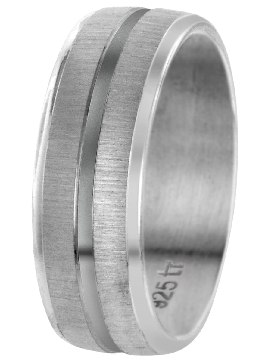 Bild von trendor 65410 Partnerring für Damen und Herren Silber 925 Breite 7 mm