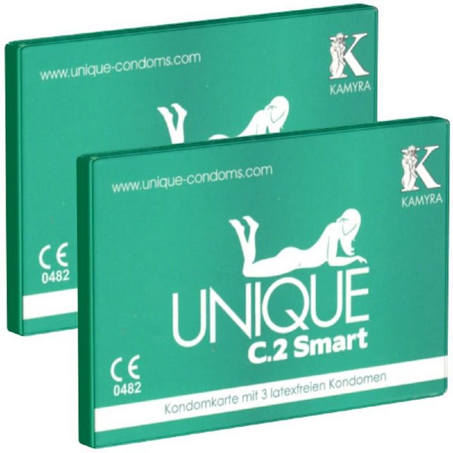 Bild von Kamyra Kondome Unique C.2 Smart - Kondomkarte - latexfreie PRE-ERECTION-Kondome Packung mit, 6 St., das mitwachsende Kondom, bereits vor der Erektion überziehbar, - keine Unterbrechung des Vorspiels nötig