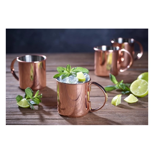 Bild von Echtwerk 2-teiliges Kupferbecher-Set, 1000 ml, Silber-Edition