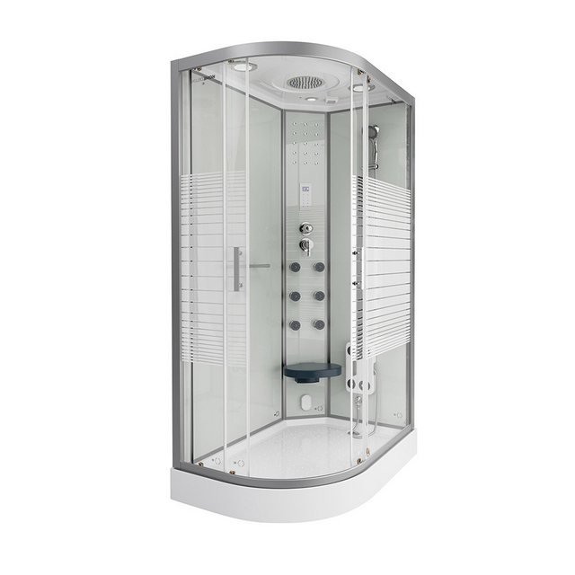 Bild von HOME DELUXE Dampfdusche WHITE PEARL - 120 x 80 cm Links, BxT: 120x80 cm, Regendusche, Duschtempel, Fertigdusche, Dusche, Duschkabine Komplett