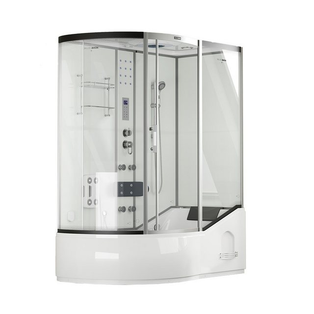 Bild von HOME DELUXE Dampfdusche ALLIN 4IN1 - Weiß Links, BxT: 170x90 cm, Badewanne, Dusche, Whirlpool, Dampfsauna in einem System, Fertigdusche