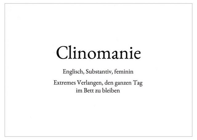 Bild von daniels*cards Wortschatz-Postkarte Clinomanie