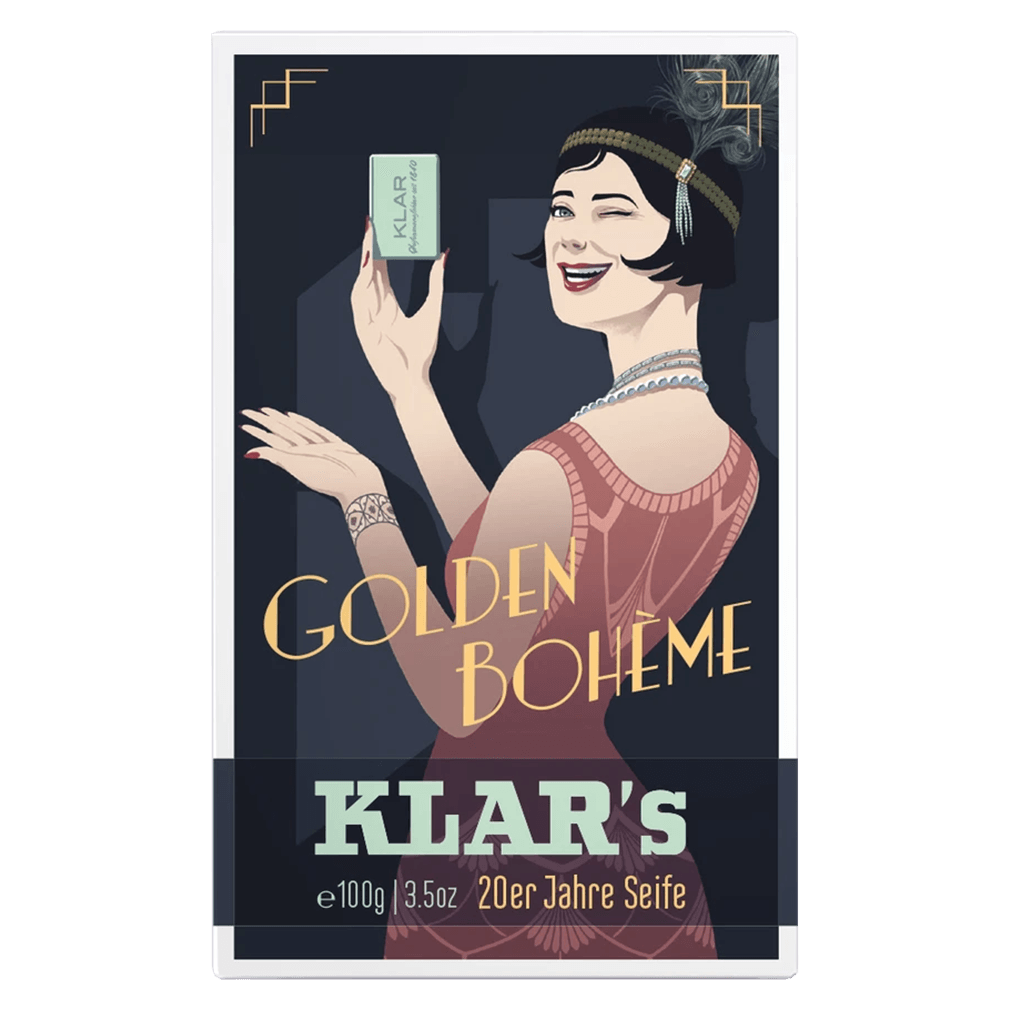 Bild von Klar Seifen 20er Retro Seife Golden Bohème 100g, Cosmos zertifiziert, palmölfrei, geeignet für normale Haut, Seife, 11158