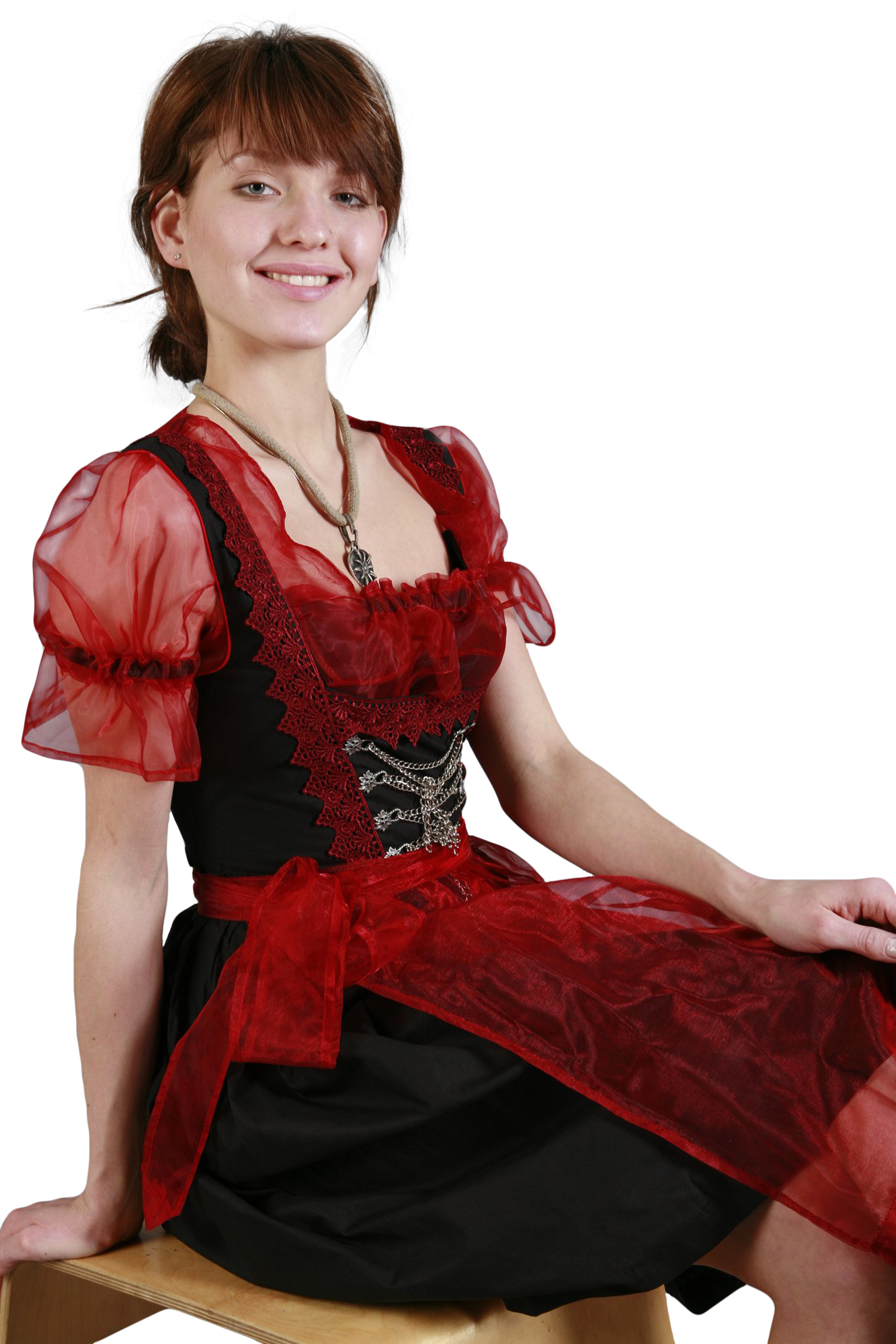 Bild von Sexy Mini Dirndl 3-teilig rot schwarz