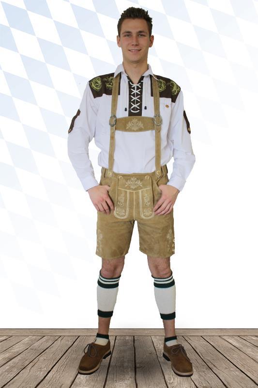 Bild von Kurze Hose Ziegenvelour Wildbock hellbraun