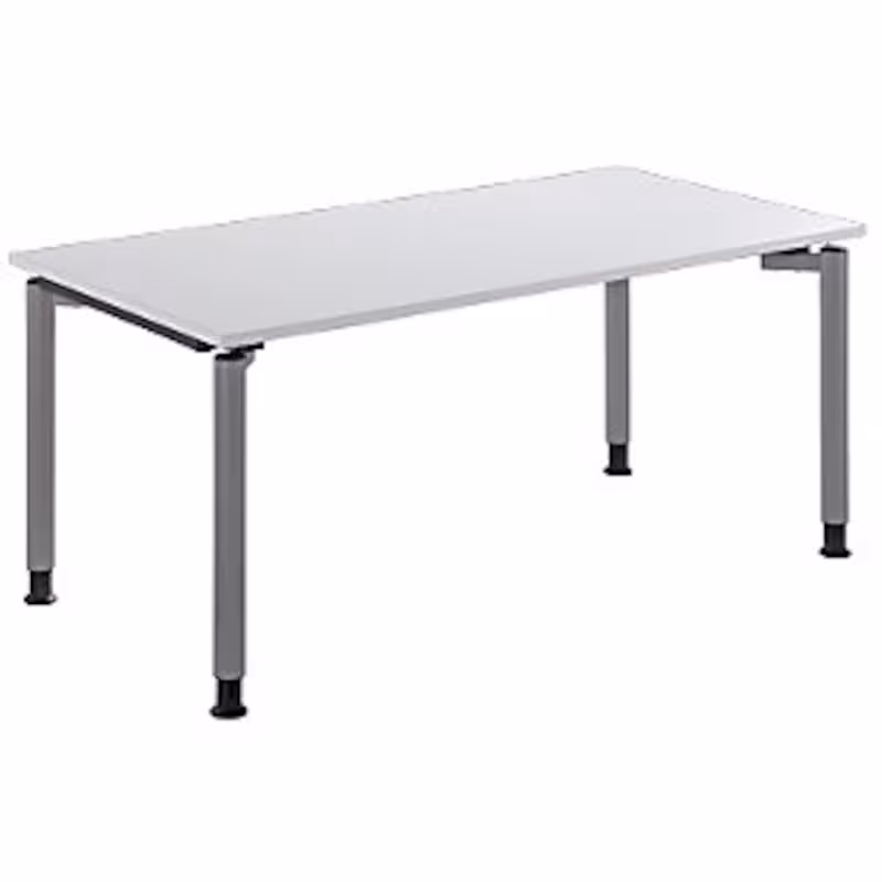 Bild von kaiserkraft THEA-Schreibtisch, 4-Fußgestell, H 680 - 820 mm, B 1600 mm, altweiß