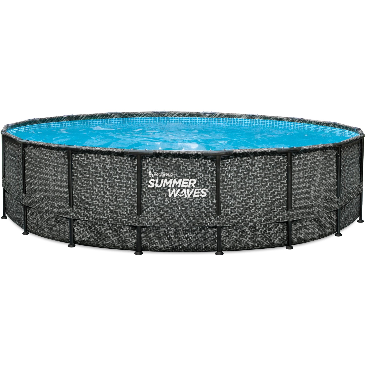 Bild von Summer Waves Rundpool 549 cm x 132 cm Rattangrau