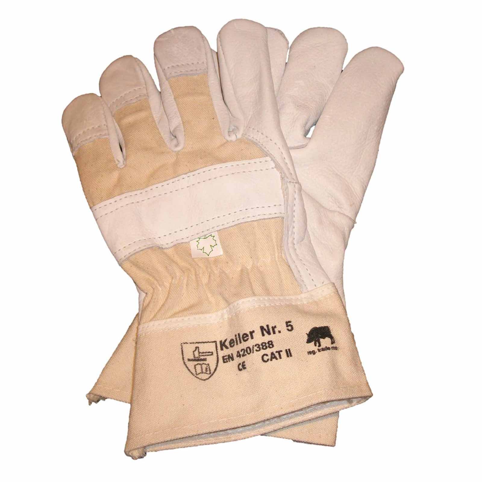 Bild von Schutzhandschuh Keiler Nr.5 Lederhandschuh Forsthandschuh KWF-getestet m. Stulpe Größe:11