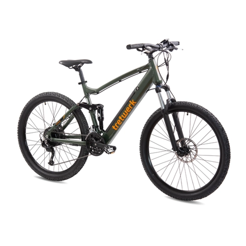 Bild von Tretwerk E-Bike Commander Fully, 27 Gang Shimano Alivio M3100 SGS Shadow Schaltwerk, Kettenschaltung, Heckmotor, Tretwerk Commander Fully E Bike Mountainbike 175-190cm 27,5" Pedelec