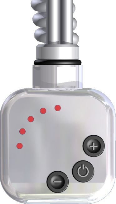 Bild von Mert Digitaler Regler KMX1 weiss incl. Heizpatrone 300W ohne Kabel mit Maskierungsrahmen für den Einbau in Badheizkörper