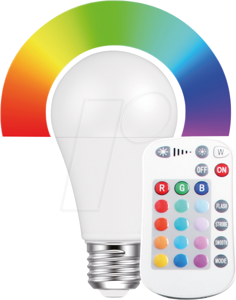 Bild von BLULAXA LED-SMD-Lampe, A60, RGB, E27, EEK: F, 9 W, 810 lm, 2700 K