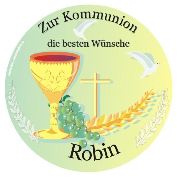 Bild von Kommunion Tortenaufleger mit Vornamen – rund, E14