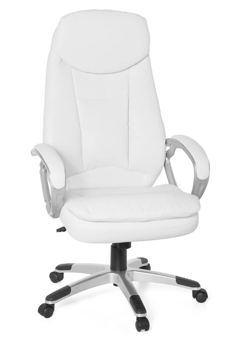 Bild von Design Bürostuhl Creme 120kg Schreibtischstuhl Kunstleder Modern Ergonomischer Chefsessel