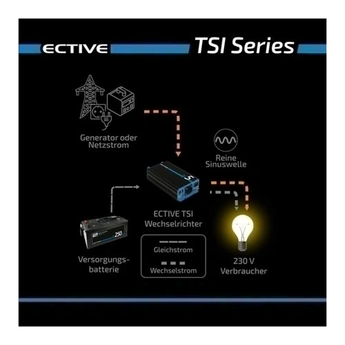 Bild von ECTIVE TSI 10 (TSI102) Sinus-Wechselrichter 1000W 12V