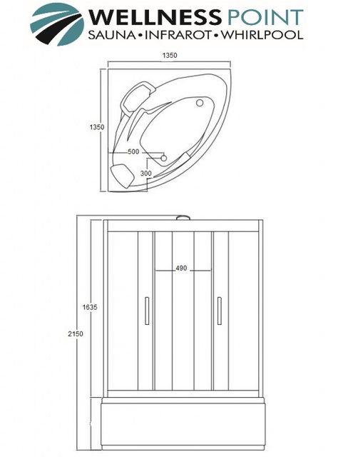 Bild von PureHaven 2in1 Dampfdusche und Whirlpool 135x135 cm mit Aluminiumrahmen und komplettem Zubehör inklusive Tropenbrause Sitzfläche Radio Massagefunktion