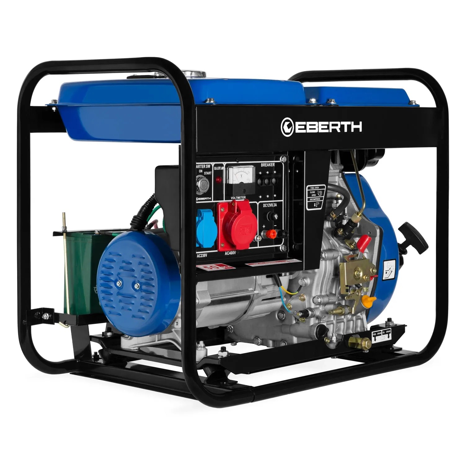Bild von EBERTH 5000 Watt Notstromaggregat Stromerzeuger mit 10 PS Dieselmotor 3-Phasen