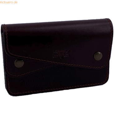 Bild von MIKA 28058802 - Geldbörse aus Echt Leder/Sattelleder, Portemonnaie im Querformat, Geldbeutel mit 6 Einsteckfächer für Kreditkarten und 2 Gürtelschlaufen, Brieftasche Braun, ca. 15 x 4 x 9,5 cm