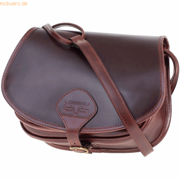 Bild von MIKA 28059102 - Damentasche Allison aus Echt Leder/Sattelleder, Damen Handtasche mit Hauptfach und Vortasche, Ledertasche für Frauen, Umhängetasche in braun, Lederhandtasche ca. 26 x 12 x 20 cm