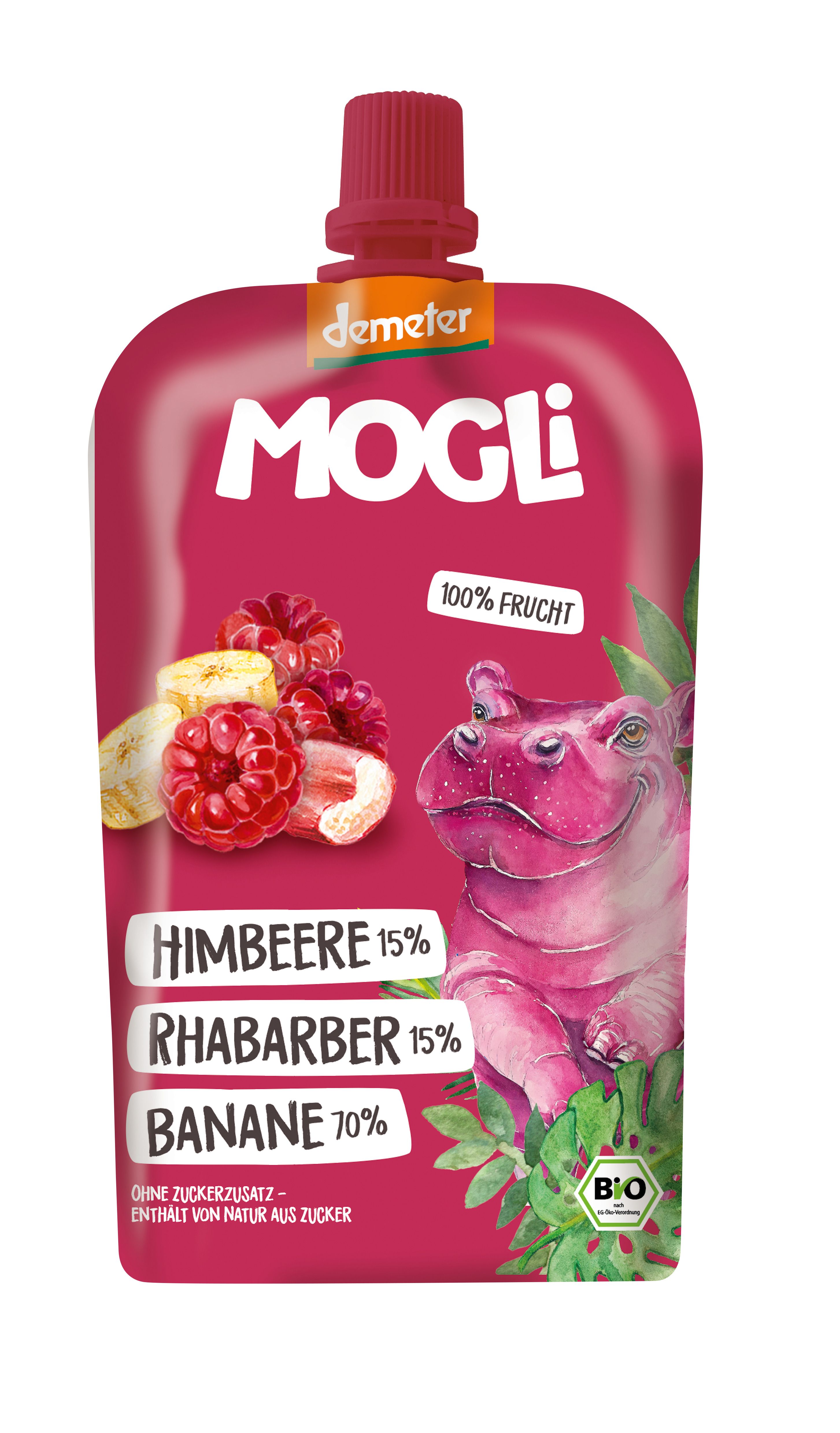Bild von MOGLi Quetschie Bio-Fruchtmus 'Himbeere Rhabarber', 120 g