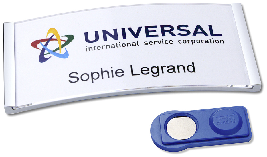 Bild von Badgepoint, Informationsschild, POL35MA66-5DR Namensschilder, 74 x 34 mm, metallfarben