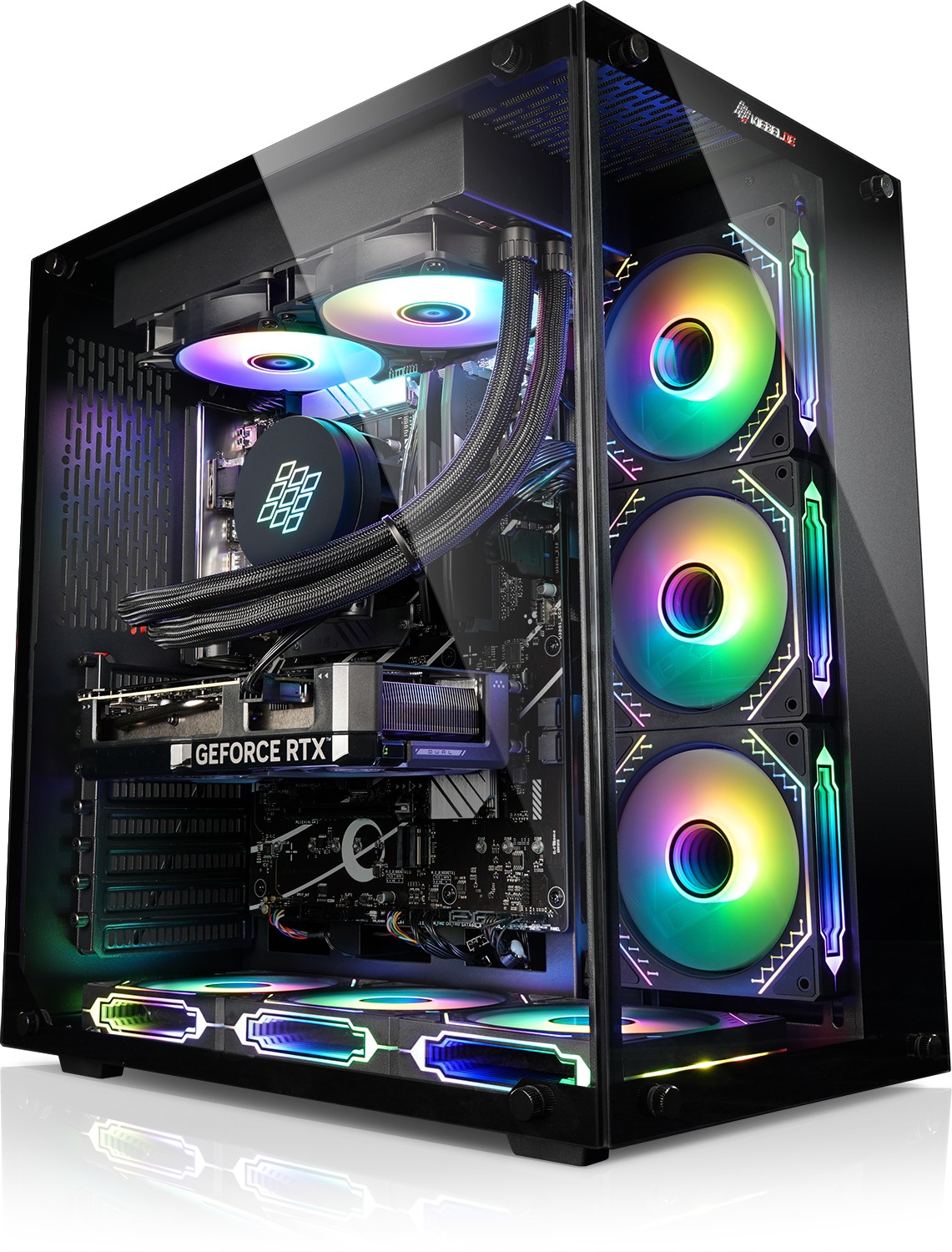 Bild von Kiebel Panorama Gaming-PC (AMD Ryzen 9 AMD Ryzen 9 5900X, RTX 4070 SUPER, 32 GB RAM, 2000 GB HDD, 1000 GB SSD, Wasserkühlung, WLAN, RGB-Beleuchtung)