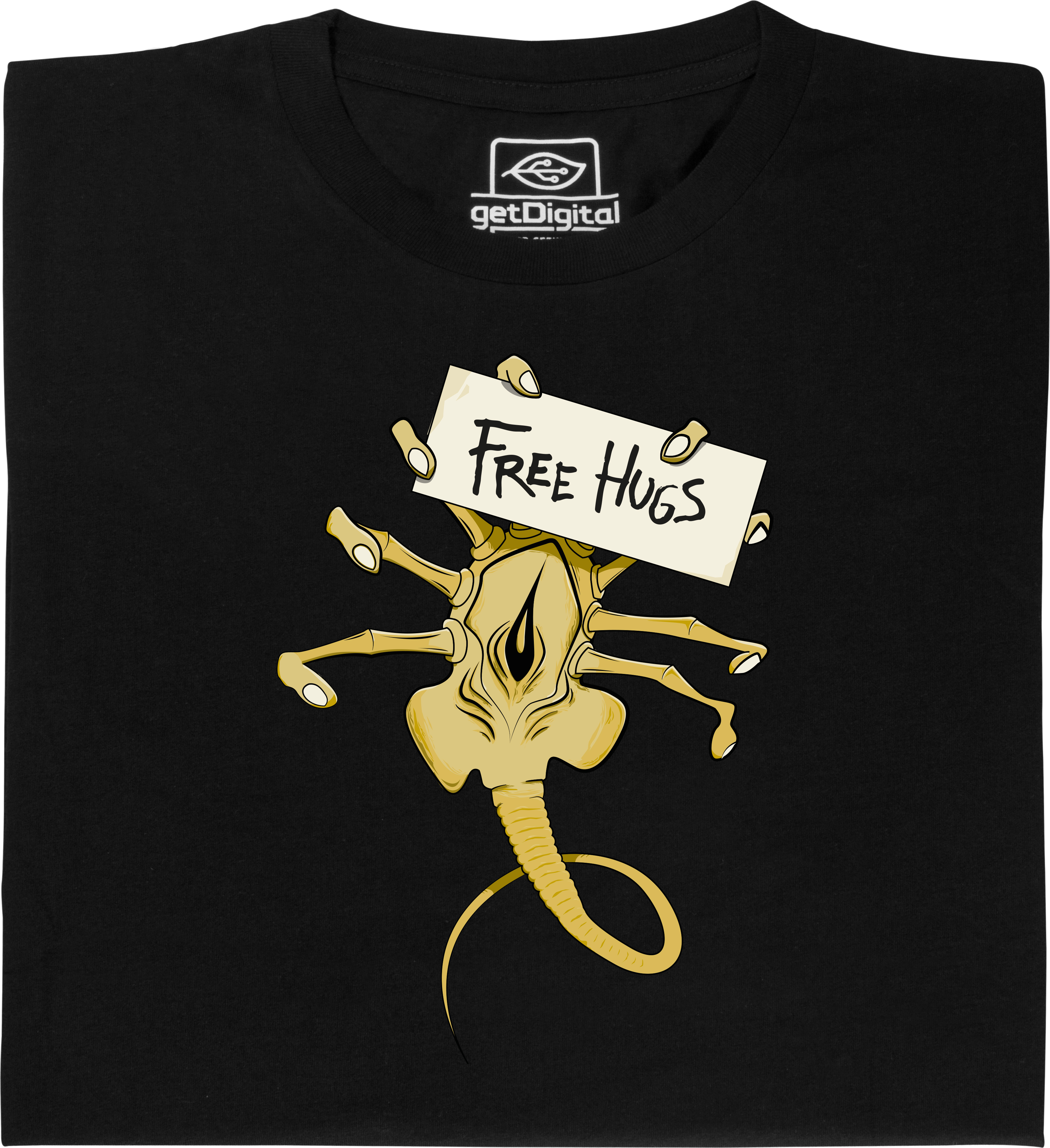 Bild von Fair gehandeltes Öko-T-Shirt: Free Hugs Facehugger