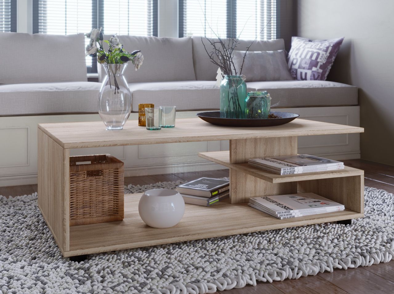 Bild von Couchtisch Beistelltisch Wohnzimmertisch Sofatisch 106 x 51,50 Sonoma Nachb.