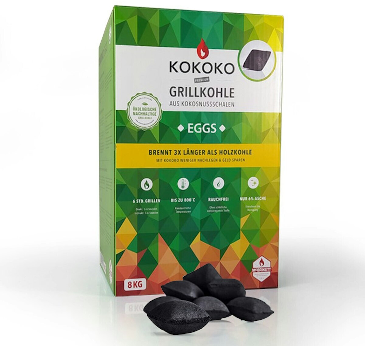 Bild von McBrikett Grillbriketts KOKOKO EGGS 8kg