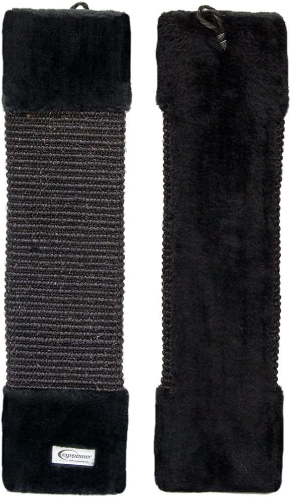 Bild von EYEPOWER Katzenkratzbrett M ca. 55 cm Kratzbrett Sisalbrett Kantenschutz Natursisal Wandschutz Schwarz