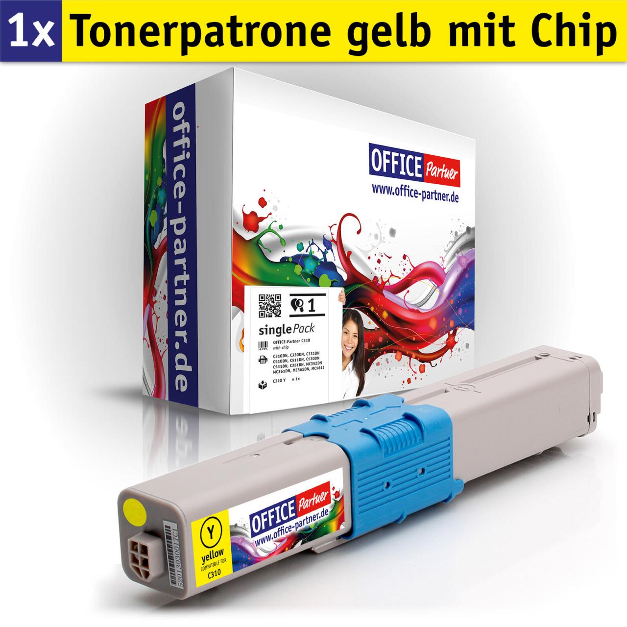 Bild von OFFICE-Partner Tonerkartusche Alternative zu OKI C310 / C330 Y - gelb