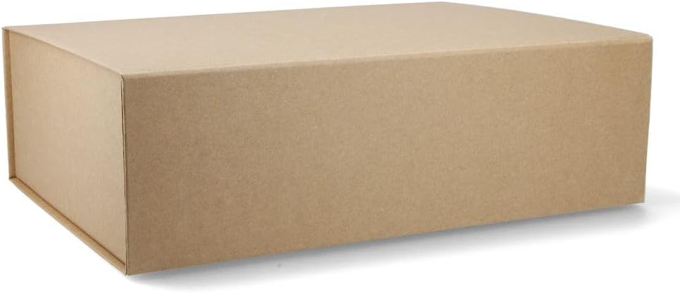 Bild von ideas in boxes Premium Geschenkbox mit Deckel, faltbar, Geschenkkarton, Magnetbox, Geschenkverpackung für Weihnachten & Geburtstag, Magnetfaltbox, Natur, 33x22x10cm