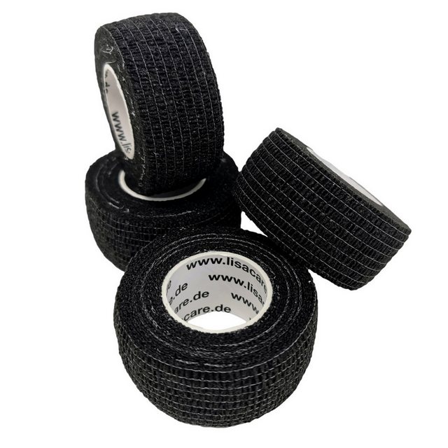Bild von LisaCare Wundpflaster Selbsthaftender Fingerverband - Fingerpflaster/Bandage (Set, 4 St., Schwarz / 2,5cm x 4,5m), Zertifiziertes Medizinprodukt!