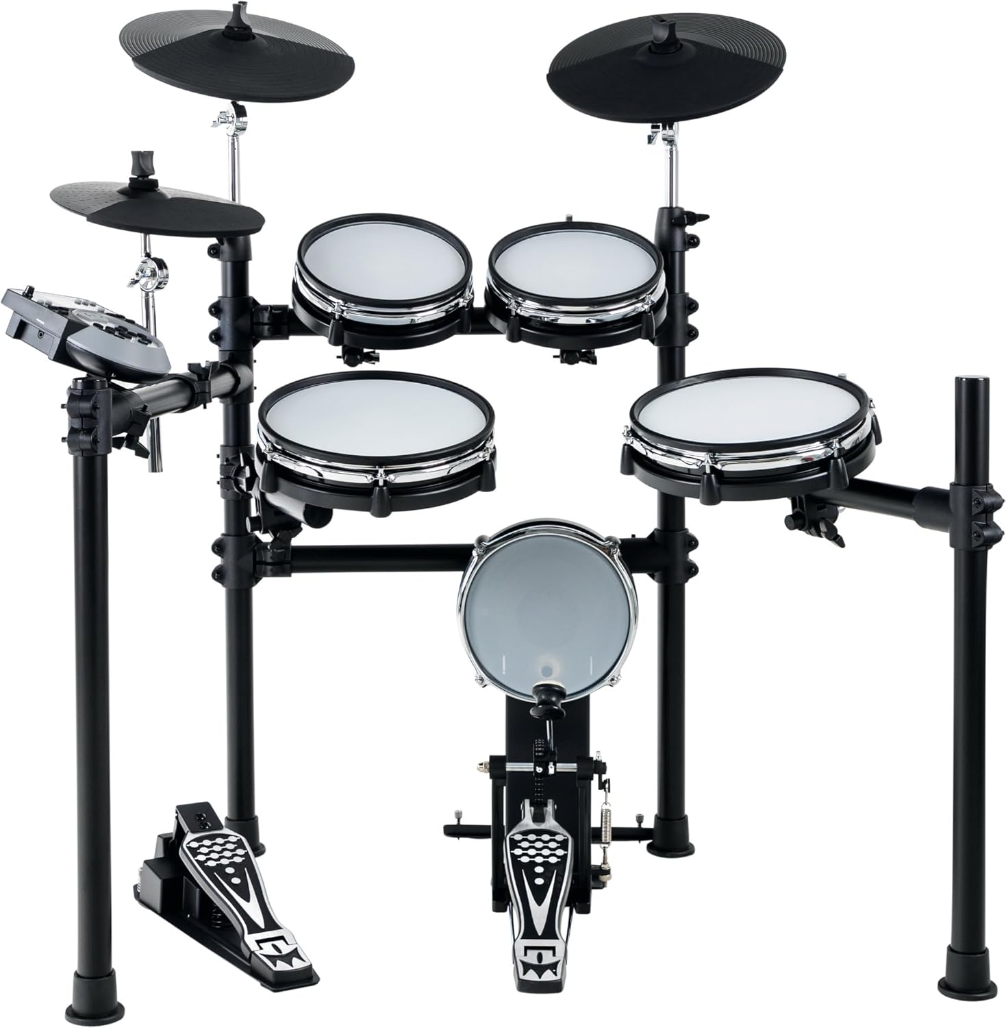 Bild von XDrum DD-530 E-Drum Set mit Mesh Heads - Elektronisches Schlagzeug mit 3 Becken Pads 4 Mesh Head Pads, 1 Kick Pad und Rack - 45 Drumkits mit 455 Sounds und Lernmodus mit Play-Along Tracks - Schwarz