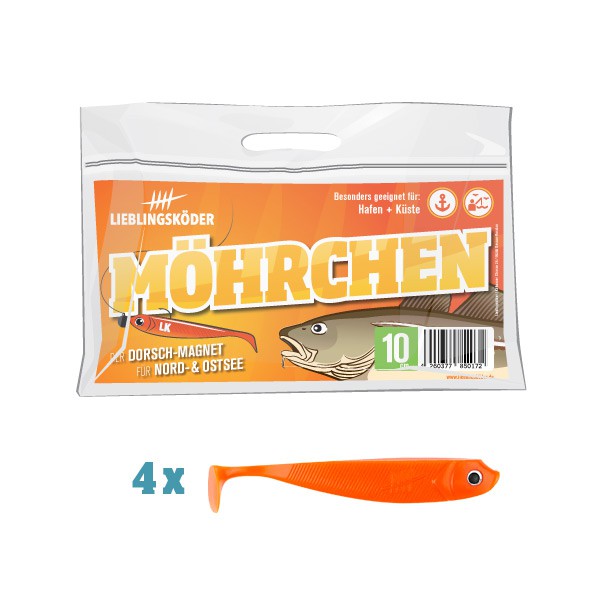 Bild von 4 Lieblingsköder Gummifische zum Zanderangeln mit Gummifisch 10 cm