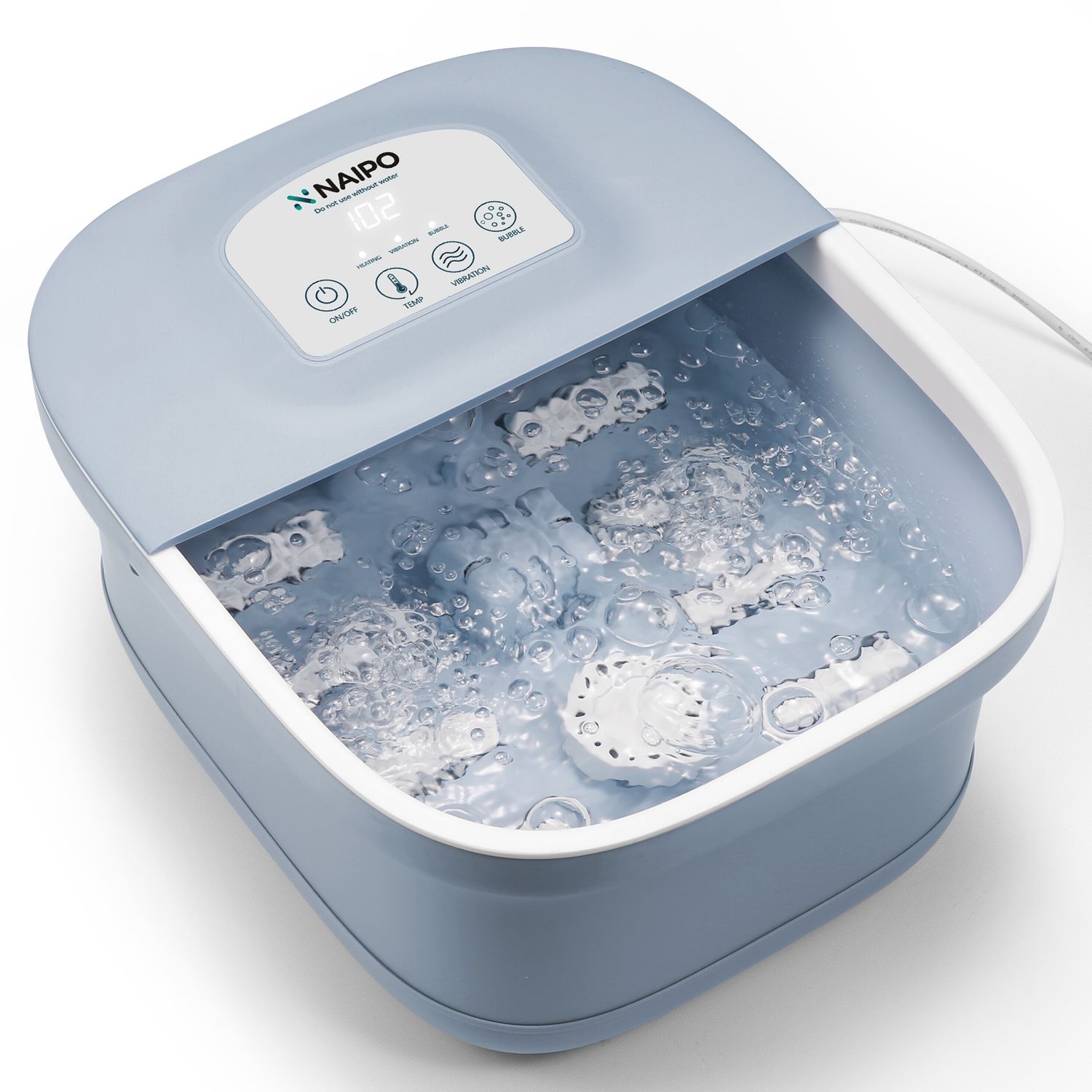Bild von Naipo NPFT-SPA01 3 in1 Fußmassagewanne Sprudelbad LCD-Touchscreen Fußmassagegerät Blau