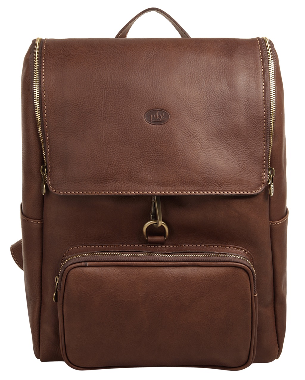 Bild von piké Rucksack Echt Leder Herren | Made in Italy, Daypack aus Leder, Cityrucksack, geräumiges Hauptfach, Steckfächer, Reißverschlussfächer | 017440
