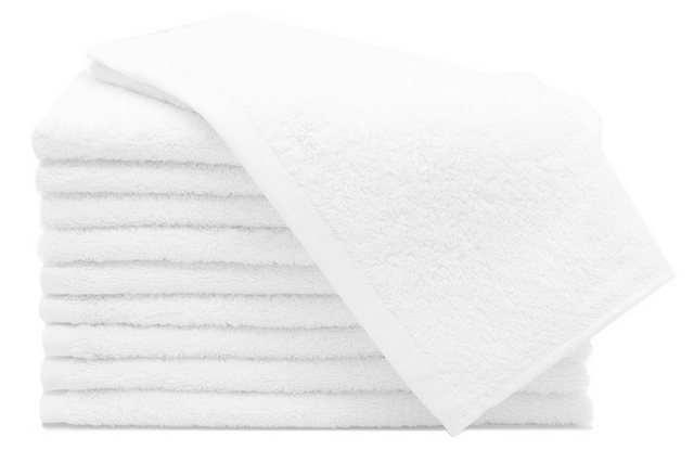 Bild von ZOLLNER 10er Set Gästehandtücher - kleine und Flauschige Handtücher in 30x50 cm - waschbar bis 95°C - Baumwolle - in weiß - Hotelqualität - Oeko Tex® Zertifiziert