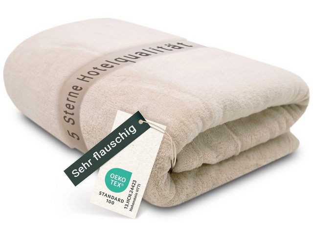 Bild von ZOLLNER Kuscheldecke flauschig in 150x200 cm - super kuschelige und warme Sofadecke - waschbar bis 95°C - atmungsaktive Mikrofaser in beige - Hotelwäschequalität - Oeko Tex® Zertifiziert
