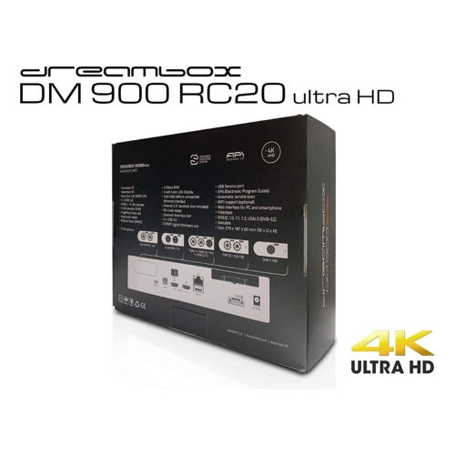 Bild von Dreambox DM900 RC20 UHD 4K 1x DVB-S2 FBC Twin Tuner 2 TB HDD E2 Linux PVR Receiver