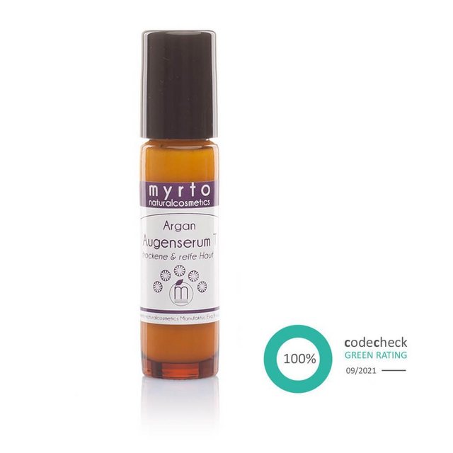Bild von myrto Naturkosmetik Augenserum Bio Argan Augenserum Roll-on, Bestbewertung bei Codecheck: 100% EMPFEHLENSWERT (grüner Ring)