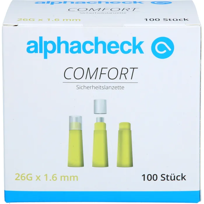 Bild von Alphacheck Comfort Sicherheitslanzetten 26 G X 1,6 mm 100 Stück - Bei Diabetes