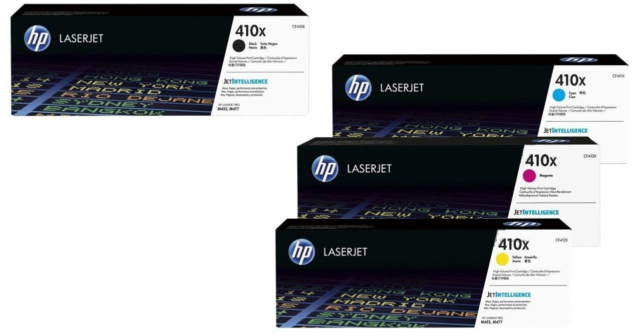Bild von HP Original 410X Toner 4er Set schwarz, cyan, magenta, gelb hohe Kapazität