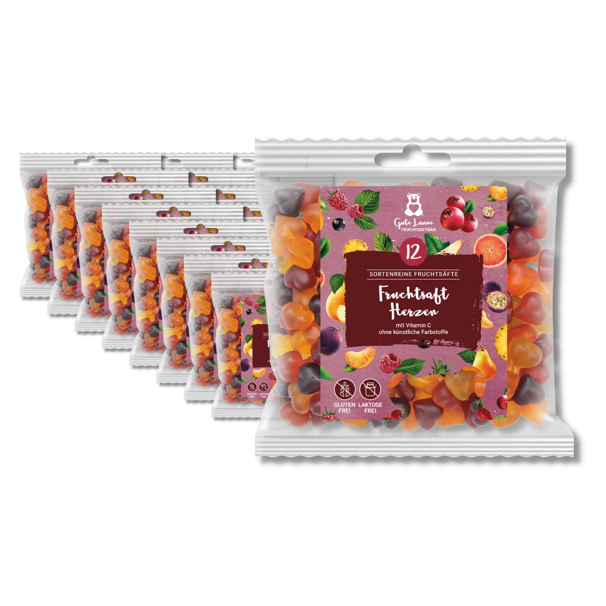 Bild von naschlabor 23 x 150g Fruchtsaft Herzen Großverpackung